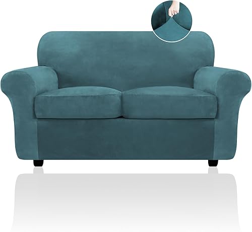 FestiCorp Fundas de terciopelo para sofá de 2 plazas, fundas elásticas para sofá de 2 plazas, fundas elásticas para sofá de 3 piezas, fundas gruesas