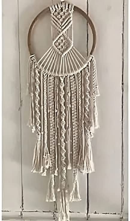 AIVIK Macrame Wall Hanging & Boho Wall Decor for Apartment Dorm Baby Room Bedroom Nursery Above Bed Walls: Macrame wall decor cum wall art for a bohemian room decor, Dreamcatcher