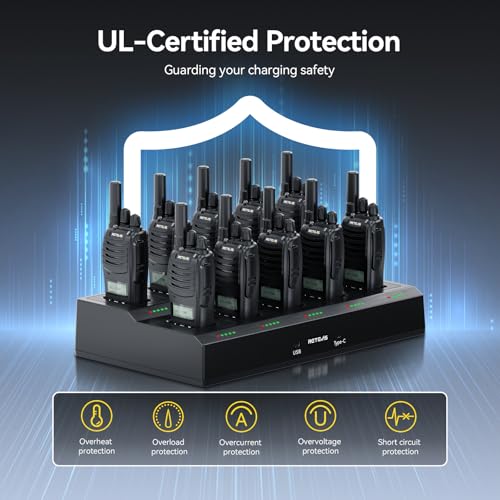 Image of Retevis H777D Walkie Talkies with LCD Display with 10 Way Charger(10 Pack)