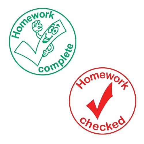 Homework Complete & Homework Checked. 2 x Self-Inking, Teacher Stamps Reinkable. 22mm
