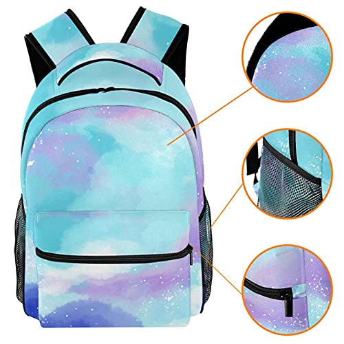 Sac à dos décontracté noir motif galaxie moderne Multicolore 7