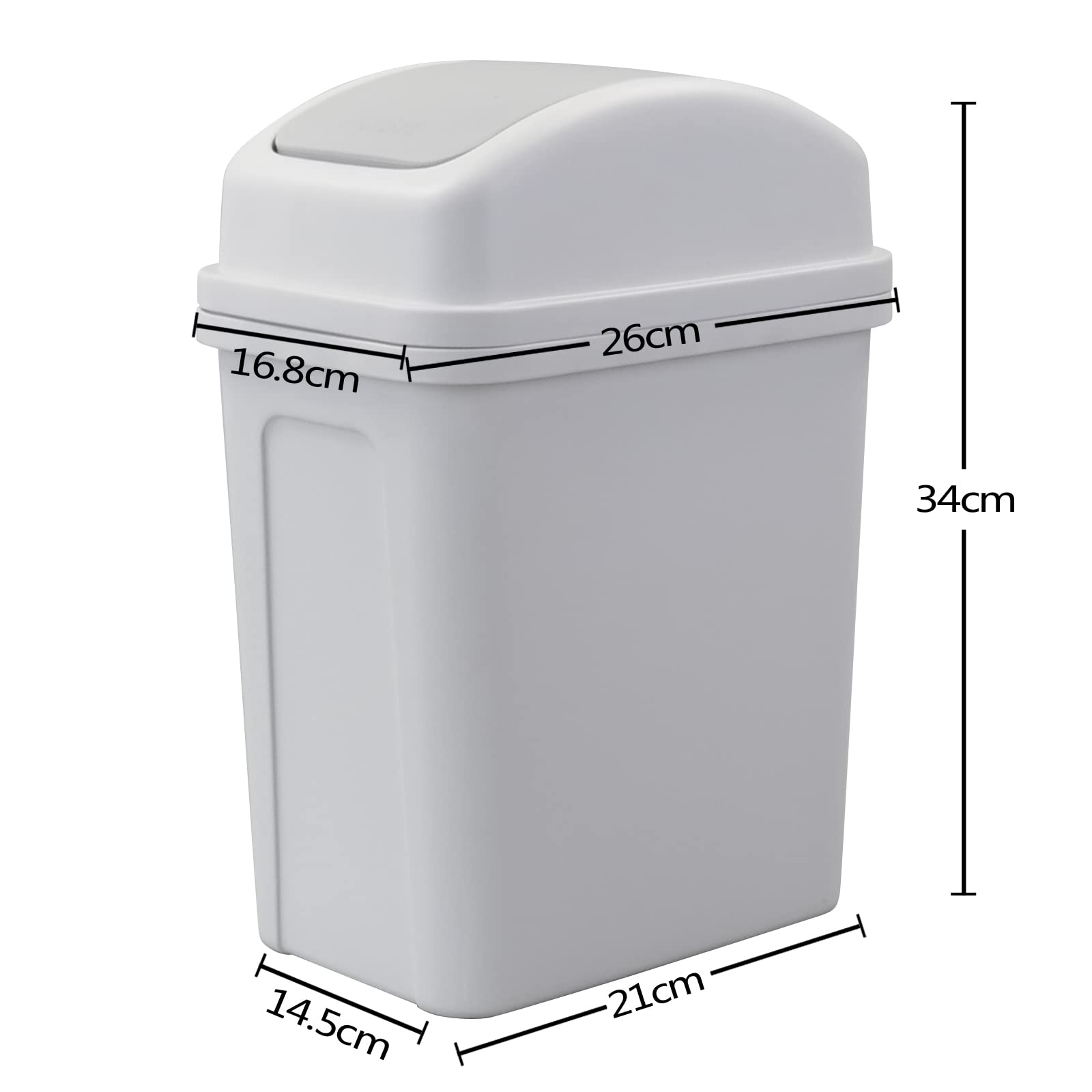 Doryh Pattumiera Sottile 7 Litri Con Coperchio Basculante - Rosa - Per Bagno, Camera, Ufficio