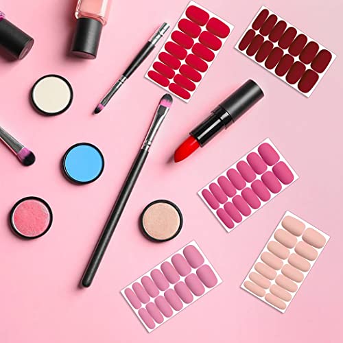 Jerclity 224 Pieces 16 Sheets Matte Color Nail Polish Strips Nail Wraps With Nail File Self-Adhesive Nail Stickers Full Nail Wraps For Women Girls Nail Art（8 Styles） #TOP5