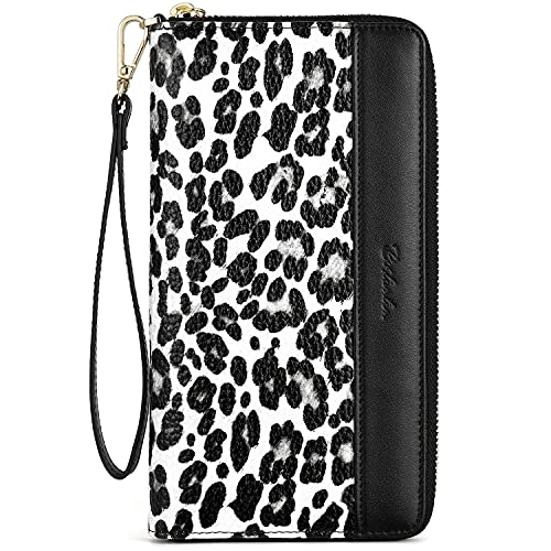 Bostanten Leather Wallets For Women Rfid Blocking Zip Around Credit Card Holder Phone Clutch, Leopard-Black #TOP10