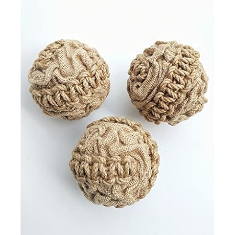 Elkpruu Orbs Decorative Balls Set of 3, Centerpieces for Dinning Room Table, Ball Decorations for Bowls, Trays, Vases,Shelf and Basket Fillers Farmhouse Decor Cover