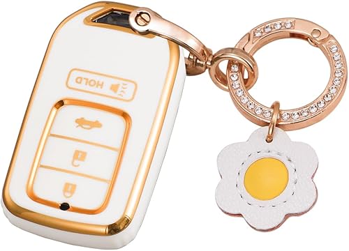 Lcyam Llavero con 4 botones para Honda Accord Civic HR-V Fit Passport Pilot Car Accesorios 2013-2022