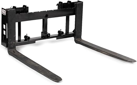 Titan Attachments Economy Series Pallet Fork Frame with 48" Pallet Fork Blades, Universal Quick Tach, Rated 4000 LB, Receiver Hitch for Lightweight Towing
