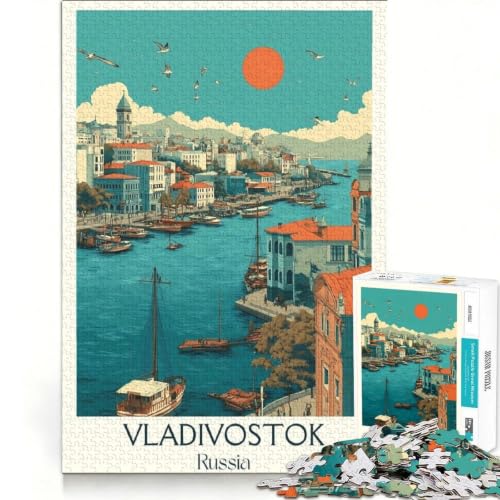 Rompecabezas de 1000 piezas para adultos: juego educativo de Vladivostok y decoración del hogar