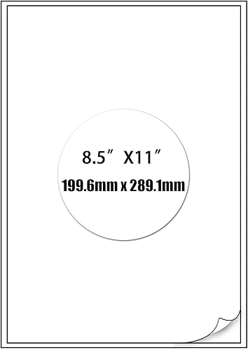 1 etiquetas de dirección de envío de 8.5 x 11 pulgadas, imprimibles con láser o inyección de tinta, fáciles de despegar, 20 etiquetas 20 hojas