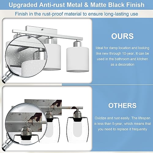 Image of 18 Inches Bathroom Light Fixtures Over Mirror Brushed Nickel