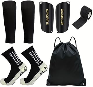 Ultimate 2025 Premium 5-in-1 Soccer Training Gear Set - Shin Guards, Grip Socks, Compression Sleeves