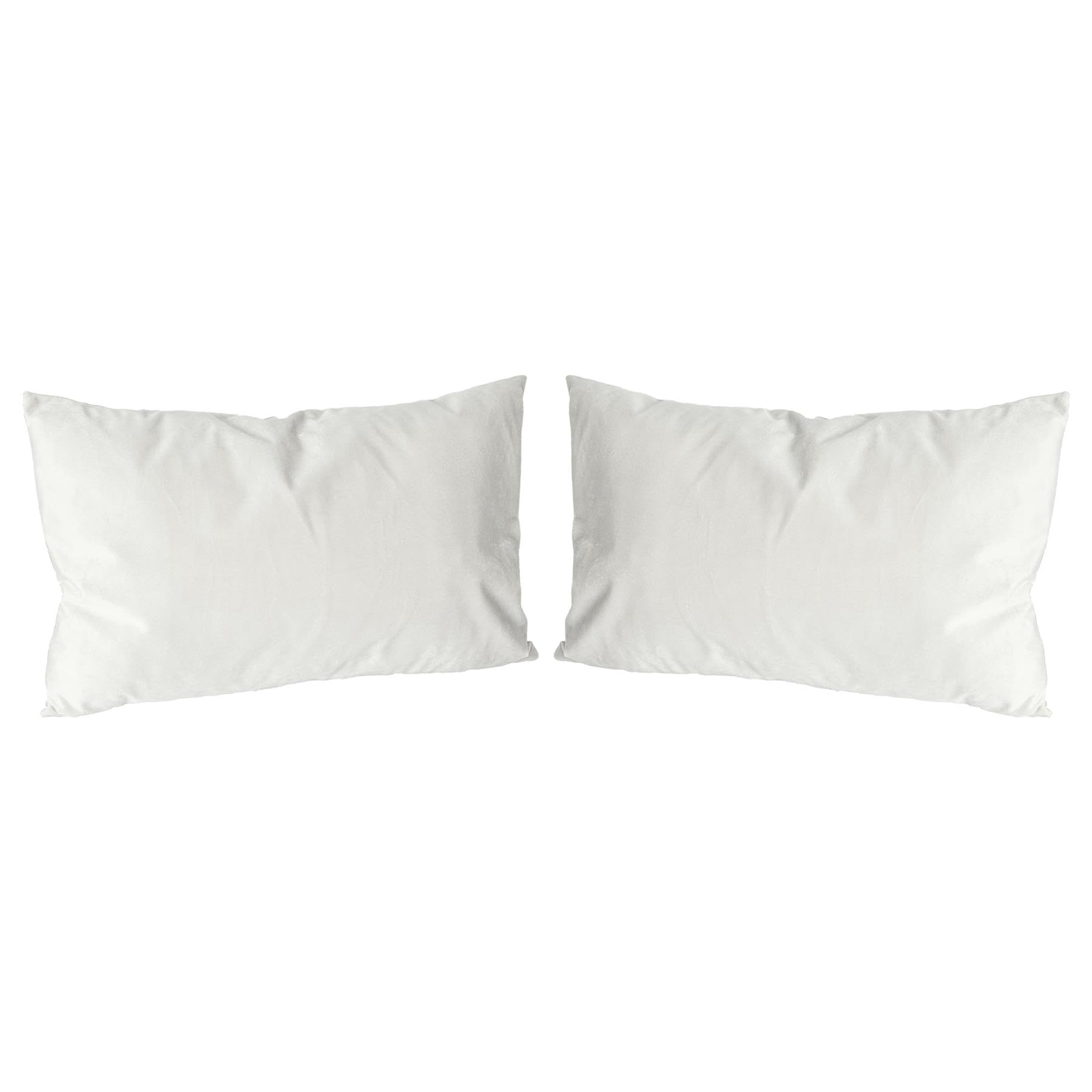 Nicola Spring Cream Rectangle Velvet Pillow - Pack Of 2-60Cm X 40Cm - Soft Filled Decorative Throw Pillow Scatter Cushion With Pillowcase Cover & Inserts For Bed, Sofa Chairs