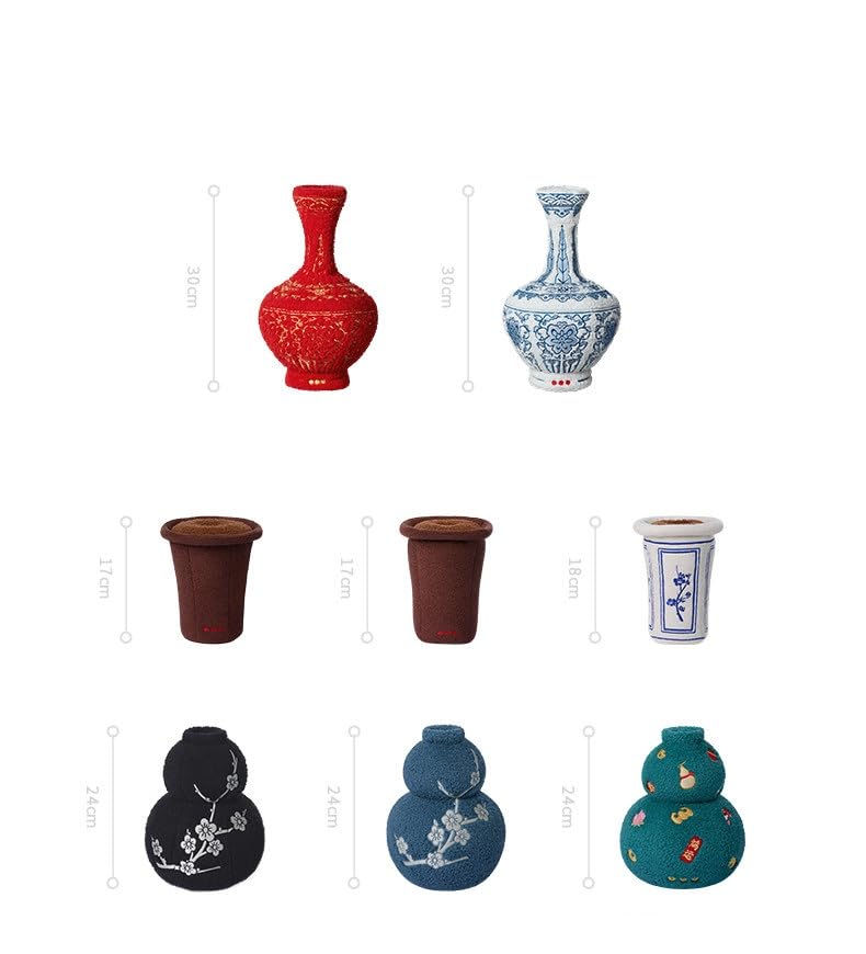 Xiangrui Series - Portachiavi con ciondolo a forma di burattino in peluche, realizzato a mano, di alta qualità, da appendere in 7 a 15 giorni (bottiglia di zucca di peluche/blu)