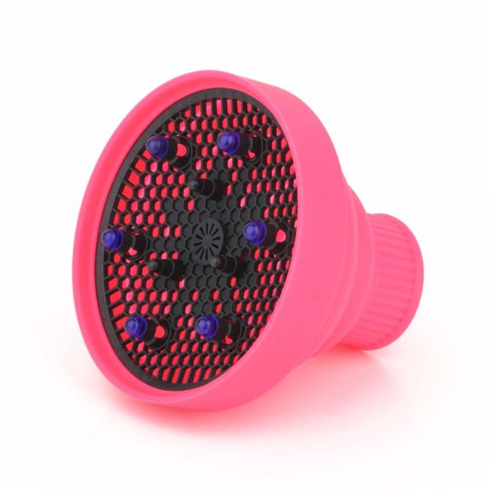 Rocky Green Diffusore pieghevole in silicone per asciugacapelli, ugello universale per capelli ricci, resistente al calore e design pieghevole portatile (rosa)
