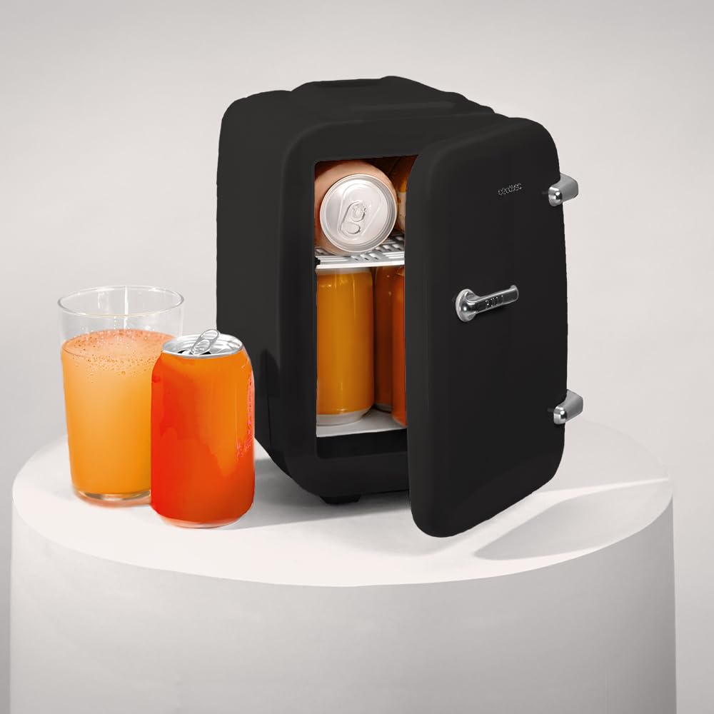 Cecotec Bolero MiniCooling 4L Mini-Kühlschrank 12V-220V Auto Wohnwagen Kühl- Heizfunktion 5-65°C Havanna Black