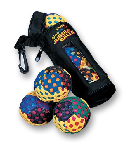 fun gripper Juggling Ball Set for Beginner with a gripping mesh Covers with Carry case by: Saturnian I
