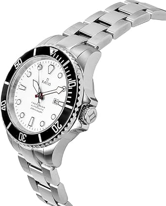 RATIO FreeDiver Sapphire Crystal Women's Diver Watch Japanese Automatic Movement Dive Watch 200M Waterproof Diving Watch White Diver