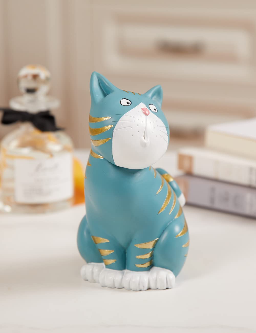 SEINHIJO Figurine Chat Sculpture Animal Moderne Décor Intérieure Arts 17cm
