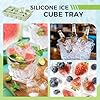 Silicone Ice Cube Trays with Lid, Set of 4, Easy Release Ice Molds, Reusable and Stackable Ice Trays for Freezer for Cocktail, Whiskey, Baby Food, BPA Free (green) #4