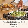 Calphalon Brushed 3-Ply Stainless Steel Cookware Set w/Turbo Heat Tech 10 Piece Includes Frying Pans, Pots and Pans Set, Induction, Oven Safe 450F, Brushed Stainless Silver #1