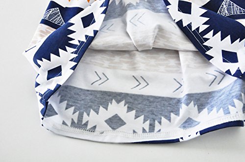 Fayaleq Toddler Baby Girls Birthday Outfits Letter Print Short Sleeve Tops And Skirt Clothes Party Dress Set Size 2-3Years (Dark Blue) #TOP6