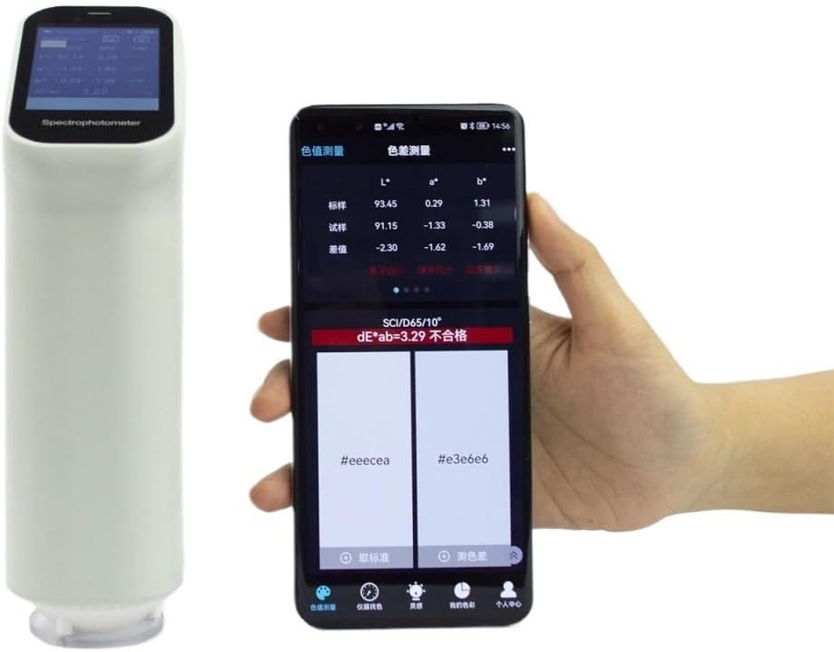 Handheld Color Analyzer, High Precision Portable Color Measurement Analyzer Paint Coating Plastic Color Differen Meter