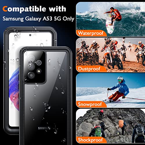 Lk For Samsung Galaxy A53 5G Case Waterproof With Built-In Screen Protector [Ip68 Underwater] Anti-Scratched Rugged Case [360°Full Body Heavy Duty Shockproof] Case For Samsung Galaxy A53 5G, Dustproof #TOP2