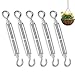 Produktbild mizikuu 5 Stück M6 Spannschloss, Seilspanner Edelstahl 304 Drahtspanner Verstellbare Spannschraube Haken Augen Spannschloß mit Haken Öse für Gespannte Seil Verschärfen Effekt Regulieren Seilzubehör