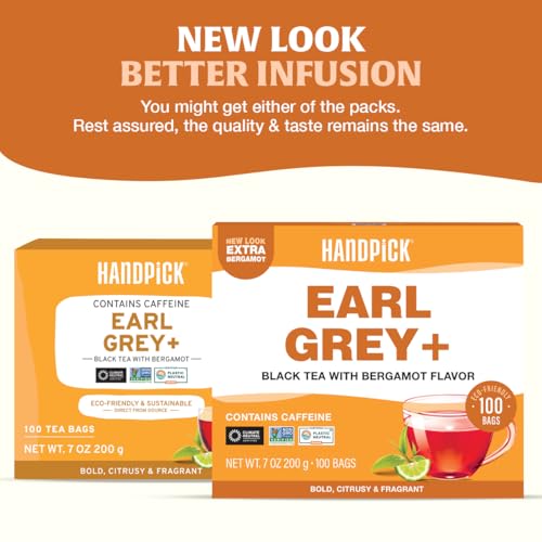 Image of HANDPICK Earl Grey Black Teabags (100 Count)Flavored with Citrus & Bergamot