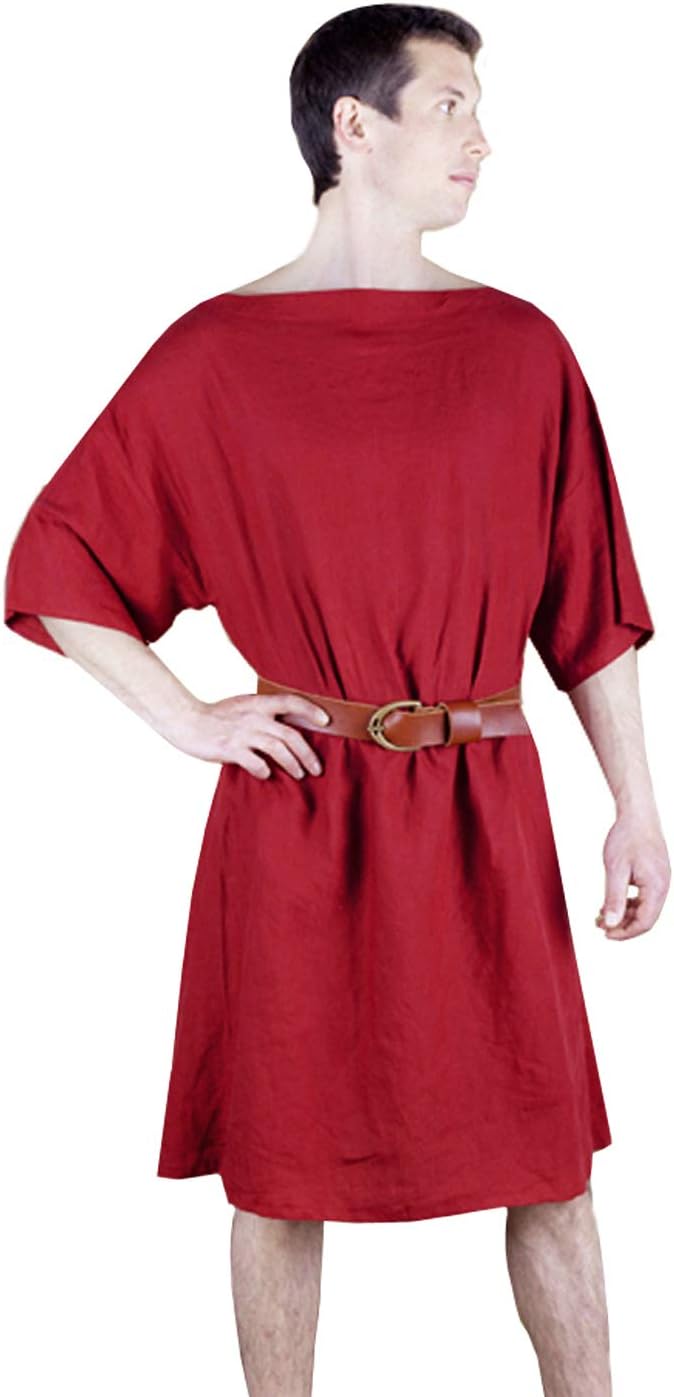 Warriorpoint The Renaissance Medieval Roman/Greek Men's Full sleeves cotton Red Tunic (Size-XXS-7XL)