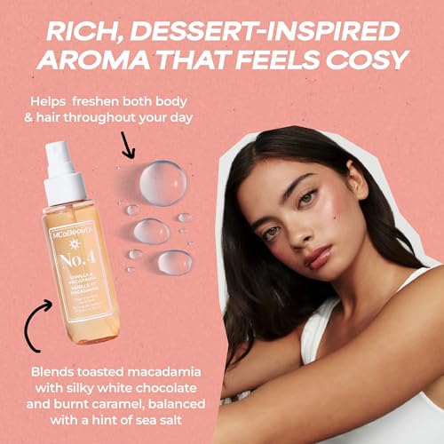 MCoBeauty - Fragrance Mist No.4 - Light Body and Hair Spray - Vanilla and Macadamia - Sweet Scent Perfume Body Mist, Fragrance for Women - 90ml Bottle - Image 4