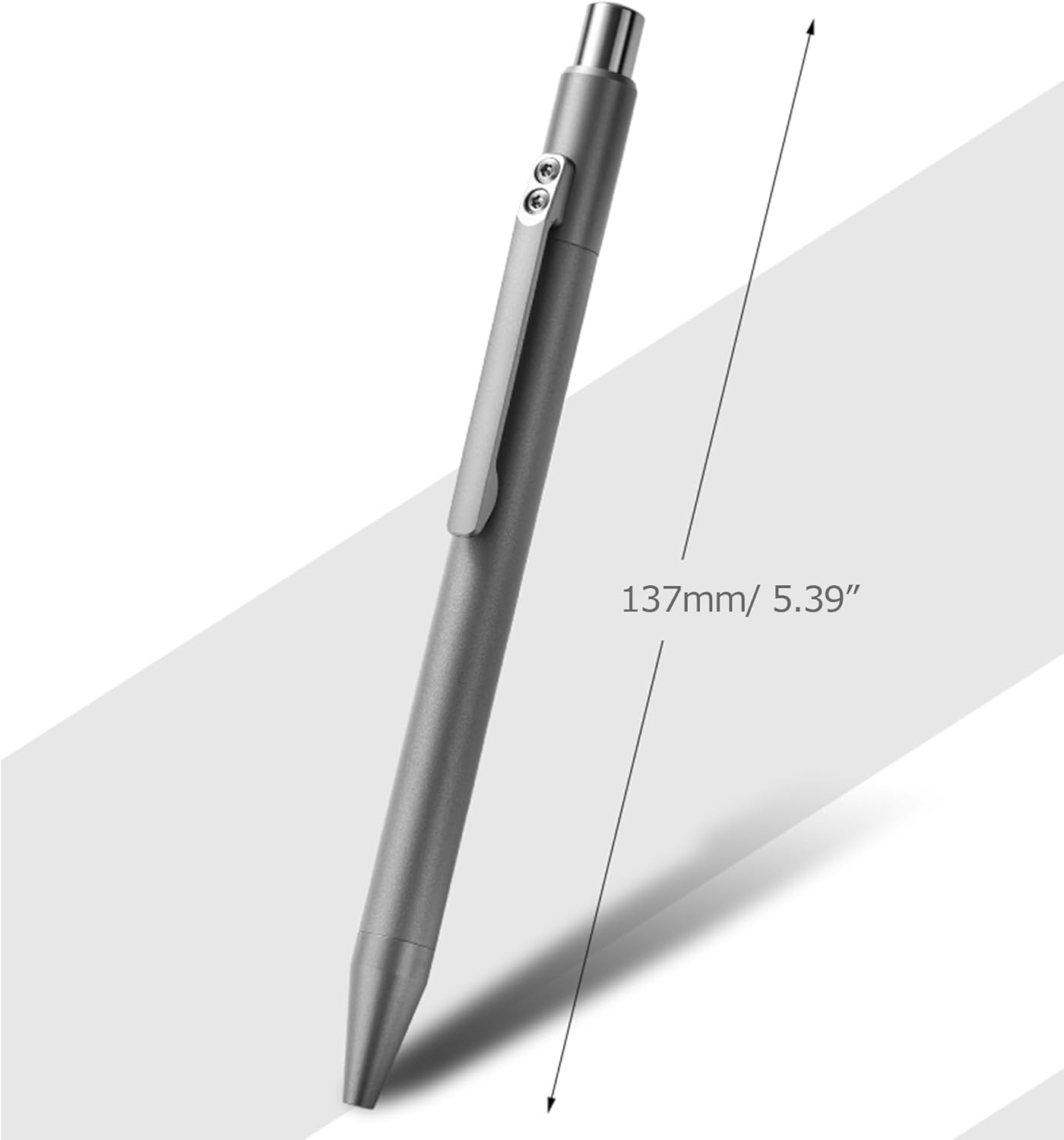 Hamans Ballpoint Pen 5.39" Length Titanium Alloy Ballpoint Pen with Clip Writing Pocket Pen for Business Office Daily Use