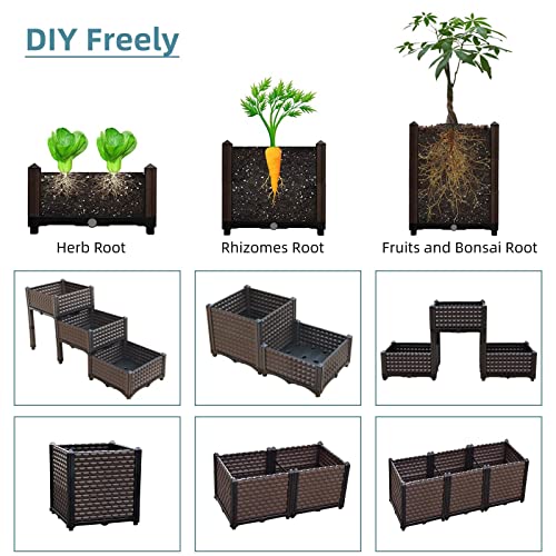 Toocust Large Planters For Outdoor Plants - Deepened 20 Inch H, Raised Beds For Gardening Self Watering, Elevated Planter Box With Legs, Rectangular Garden Planters For Outdoor Plants Flowers thumb #5