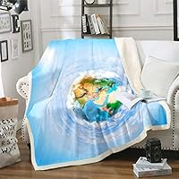 Loussiesd Leuke vliegtuigen het hele seizoen, beddeken vliegtuig pluche plaid deken, voor bank kinderen cartoon vliegtuig vliegende fleece flanellen donzige deken ultra zacht wit 106 x 127 cm