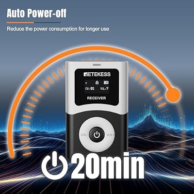 Retekess T130U(4nd Gen T130) Wireless Tour Guide Transmitter, Support Pre-Recorded Audio Input, Easy to Use, Audio Tour Guide Headsets Transmitter for Travel