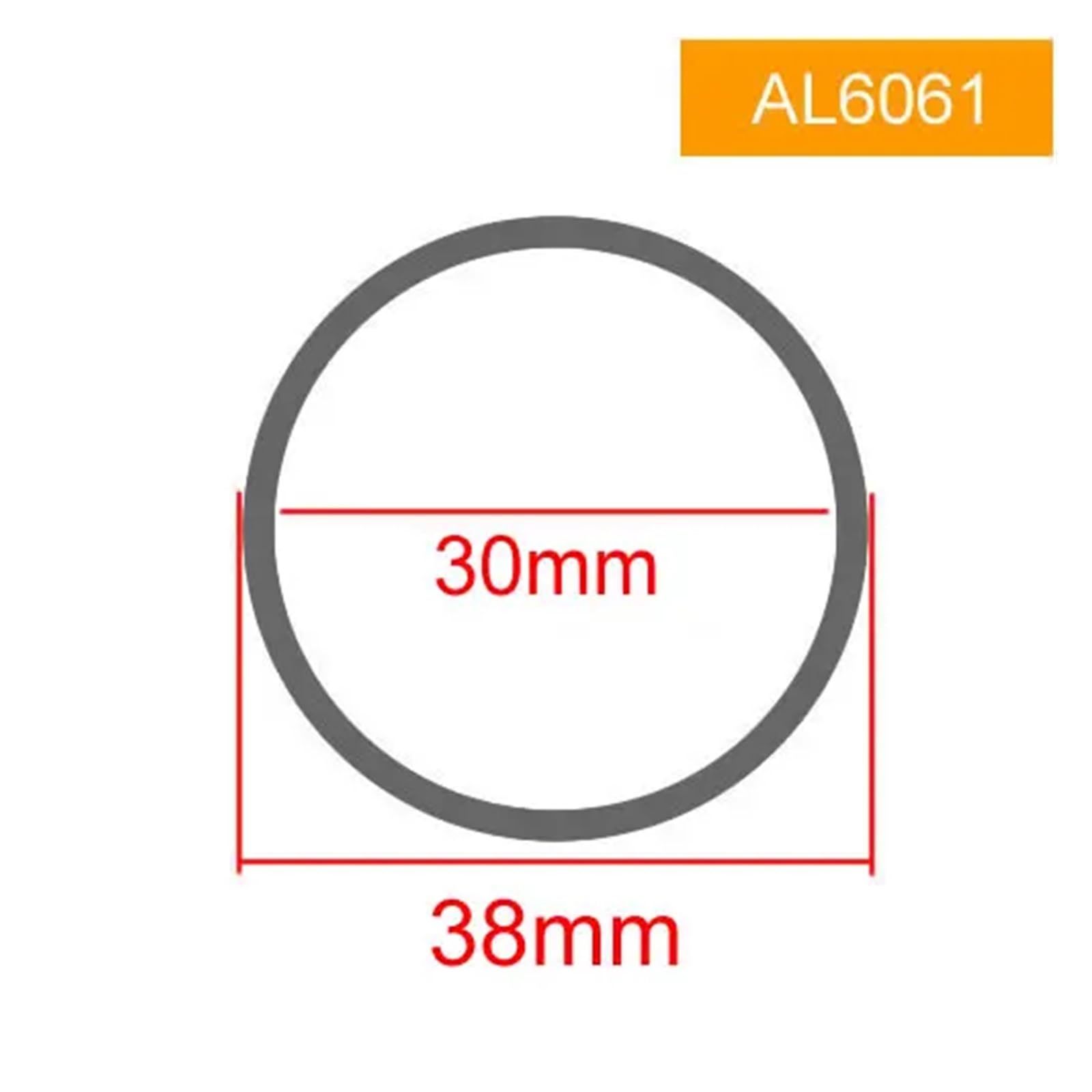 Aluminium Rundrohr Außendurchmesser 38 mm, 6061 Aluminiumrohr, Innenwand 14–36, 1–12 hartes, gerades, dünne, dicke Wand für Heimwerker(OD38 ID27,500mm)