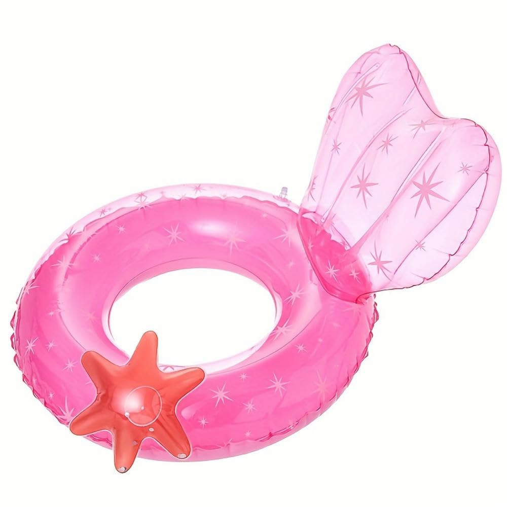 Anillo de natación en Forma de Cactus Inflable para Adultos con Piscina de patrón de Estrella de Brillo Flotación Floats sin Carga para Edades de 14 años en adelante LWX
