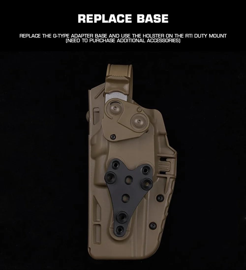 Peminkoo Fondina Tattica P320 Fondina per Pistola da Combattimento Militare da Caccia MK-17/18 Fondina adattata per Sistema Q.LS Kit Cinghia per Coscia Fondina Airsoft