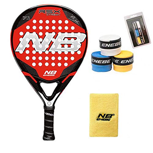 PADEL NUESTRO Pala Enebe RSX Carbon 7.1 + Muñequera + 3 Overgrip...