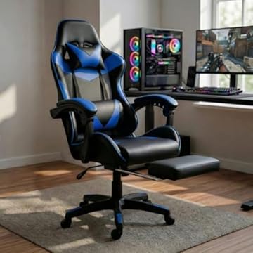 Cadeira Escritório Gamer Reclinável Ergonômica Profissional (Azul)