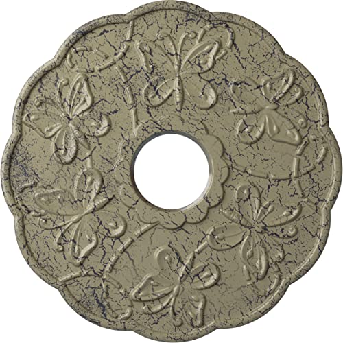 Image of Ekena Millwork CM17TSCSCDecorative Ceiling Medallions Modeled After Original Historical Patterns & Designs, Castle Stone Crackle