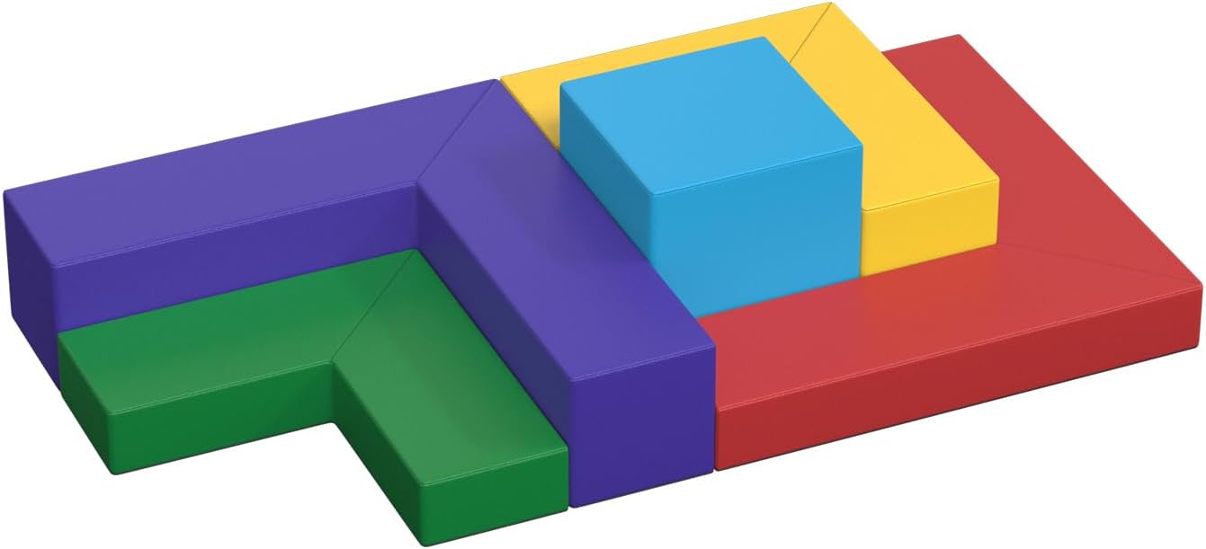 5 Piece Foam Climbing Blocks, Pu Leather Soft Play Large Baby Climbing Gym Indoor Climbing Toys for Toddlers 1-3 Inside