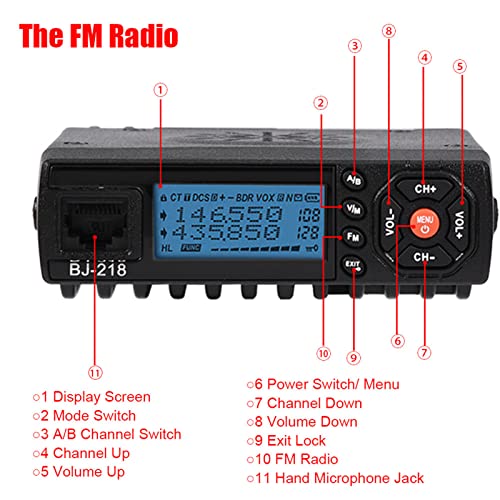 Car Radio Mobile Transceiver, Fm Radio Transceiver Watt Dual Band Base Multimode Stable Confidential For Vehicle Car #TOP5