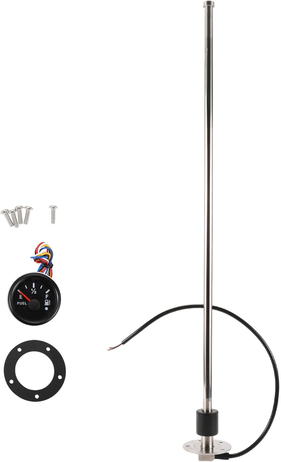 Fuel Sending Unit and Gauge Kit 635mm Length Boat Fuel Sending Unit Marine Fuel Sender Unit Metal Black Silver Tone 1 Set 240-33 Ohm