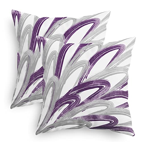 CaliTime Decorative Couch Throw Pillow Covers, 16 X 16 Inches, Purple