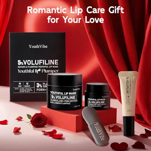 YouthVibe Lip Mask Overnight Moisturizing - Nourish & Hydrate, Antioxidants, 5% Volufiline, Vitamin E, Shea Butter, PDRN & Collagen Sleeping Lip Treatment for Dry, Chapped Lips — view 2