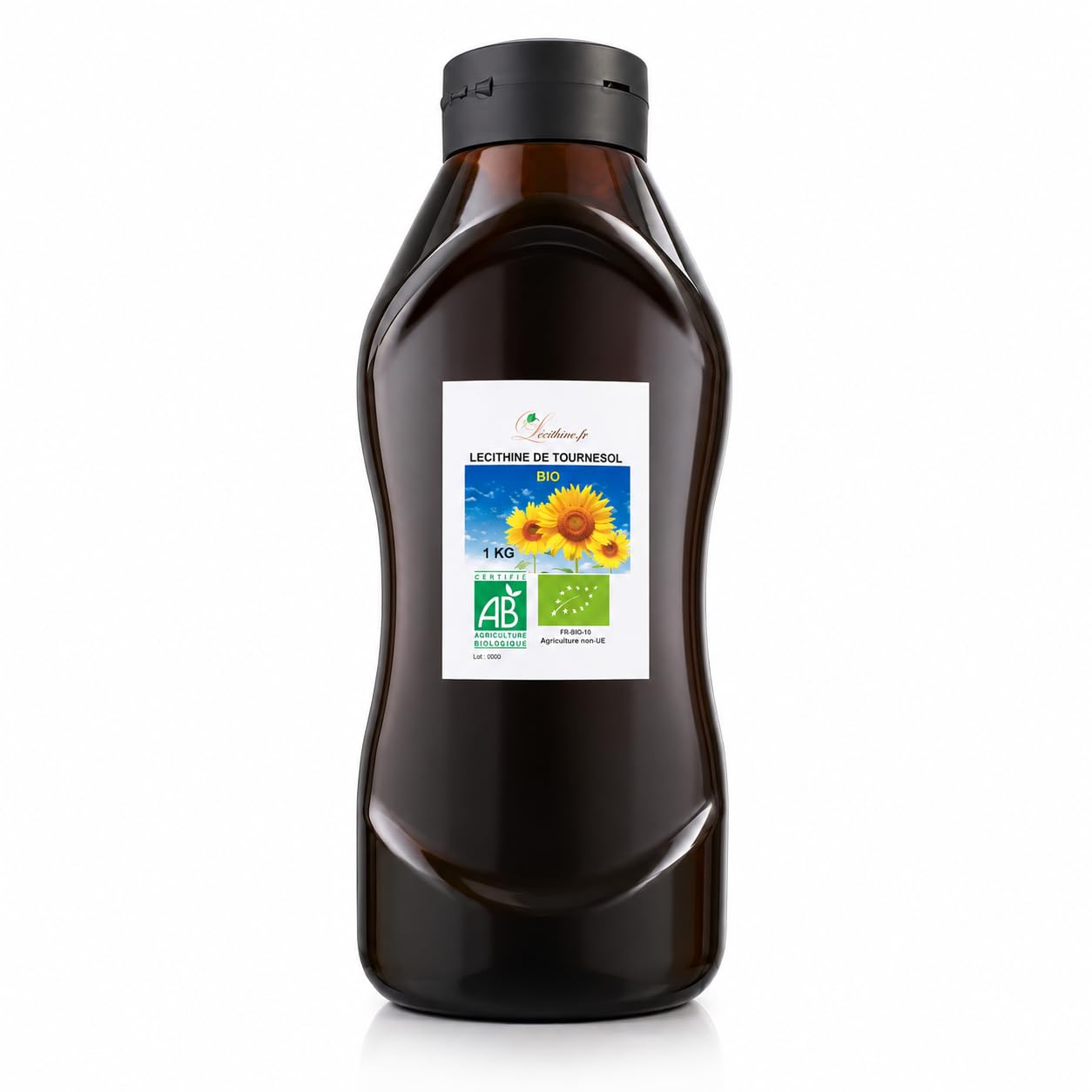 LECITHINE DE TOURNESOL "BIO" LIQUIDE EN FLACON DE 1 KG, PORT GRATUIT ORGANIC SUNFLOWER LECITHIN LIQUID SQUEEZER 1 KG