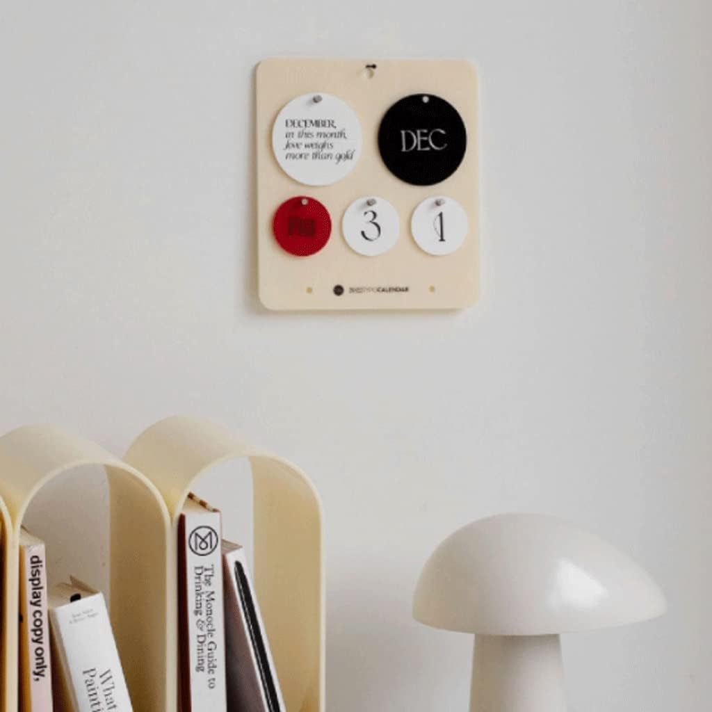 学用品 ヴィンテージカレンダー、クリエイティブパーペチュアルカレンダー、再利用可能なアクリルDIYデスクトップカレンダー、オフィスス