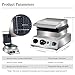 Commercial Waffle Maker, 1600W rectangle Waffle Iron, Non-Stick Belgian Waffle Baker Machine With Temp Range and Time Control, Teflon-Coated Baking Pan Stainless Steel Body