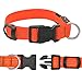 BSeen LED Dog Collar, USB Rechargeable Light Up Safety Pet Collar with 3 Glowing Modes & 3 Reflective Strings, Adjustable Soft Nylon Webbing, Great for Small Medium Large Dogs (Small, Bright Orange)